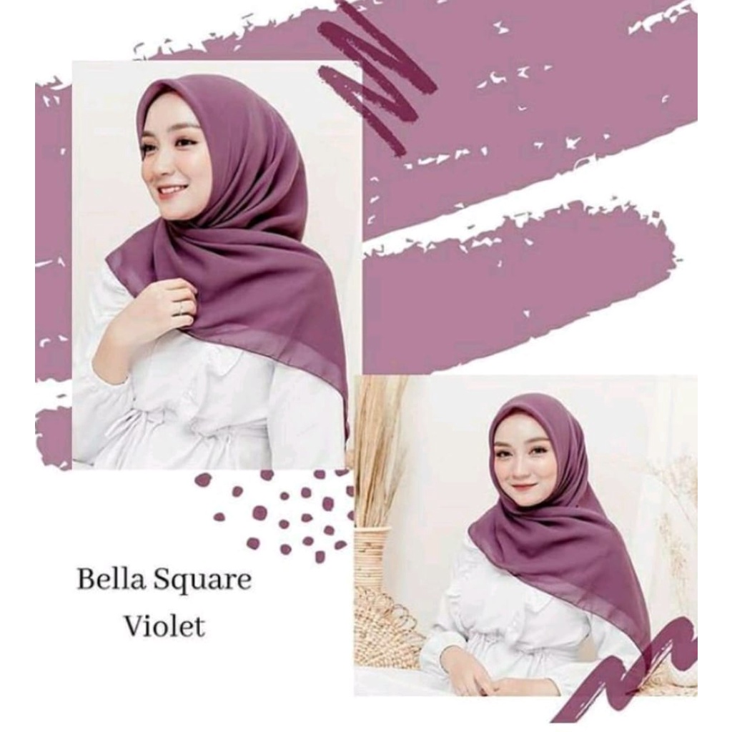 FASHION HIJAB BELLA SQUARE PREMIUM - Hijab Polycotton - Jilbab Segi Empat - Kerudung Segiempat Polos Murah