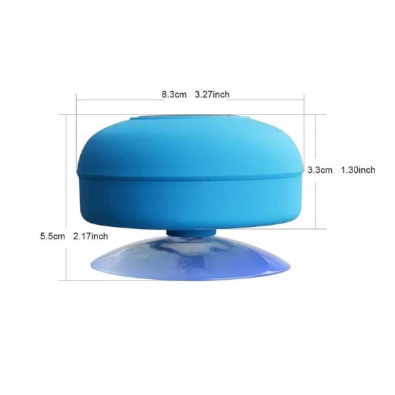 Speaker Bluetooth Bentuk Bulat / Mini Portable Waterproof Wireless Tahan Air Tempel Dinding