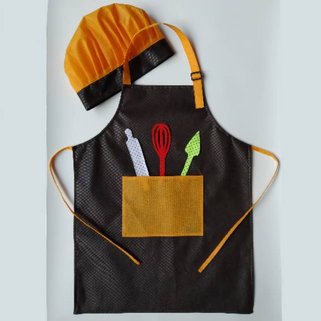 Satu Set topi koki dan celemek anak