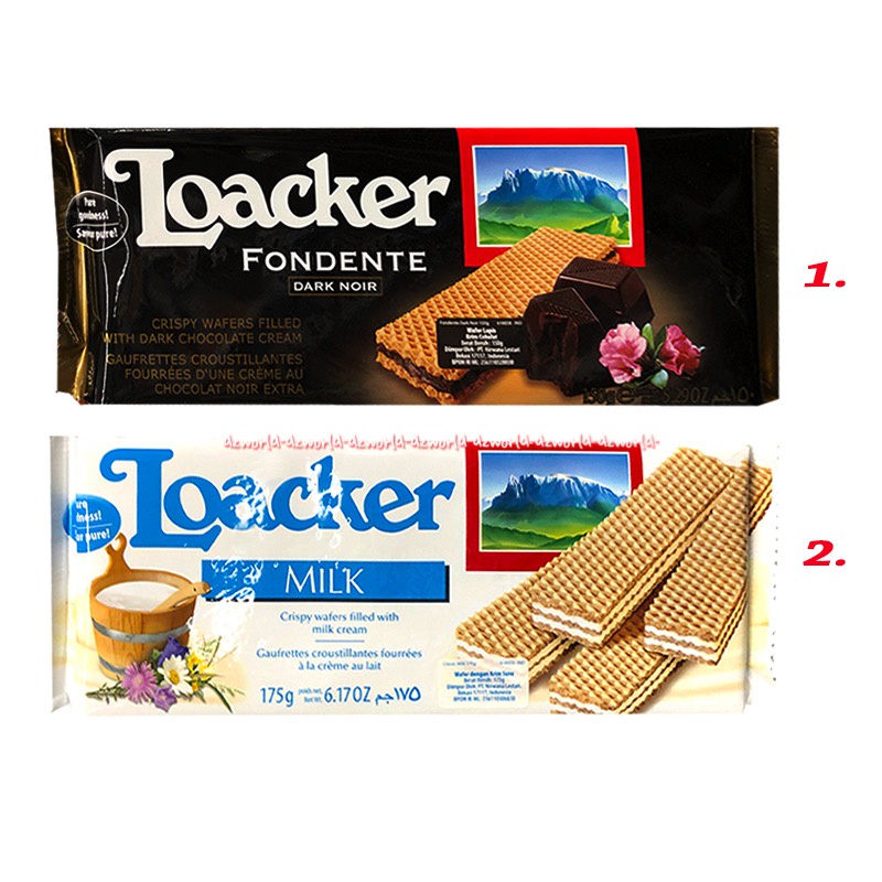 Loacker cremkakao wafer krim coklat 175gr Wafer loacker Wafer Loker Krim kacang Hazelnut