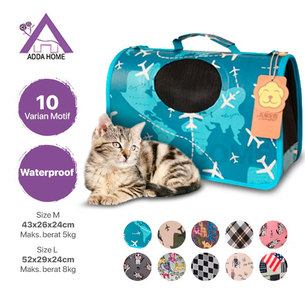 Adda Home - Waterproof Pet Carrier Bag Tas Anjing Kucing Kelinci Slempang Dapat Dilipat Travel Outdoor