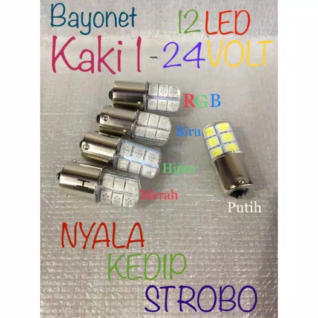 ORIZABA -  DAPAT 2 lampu bemper bumper mundur 12led bayonet truk bis bus 24Volt kedip flash terang r
