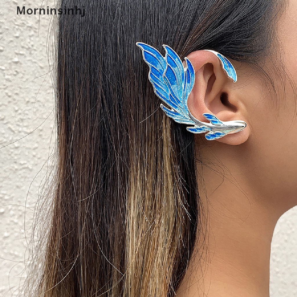 Mornin Punk Kreatif Gradien Biru Ikan Telinga Cuff Klip Anting Untuk Wanita Fashion Tidak Teratur Geometris Tindik Telinga Klip Perhiasan Pesta id