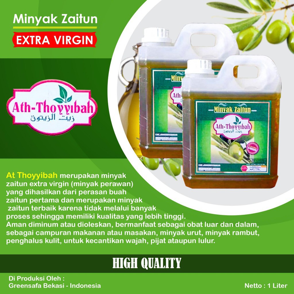 

Minyak zaitun extra virgin at thoyyibah 1 liter