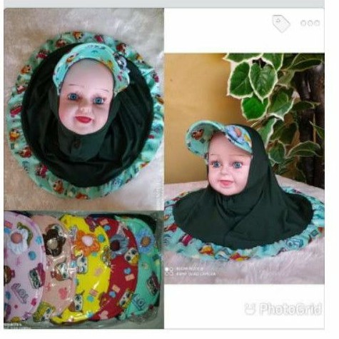Khimar anak rempel tali belakang pita jiltop hijab