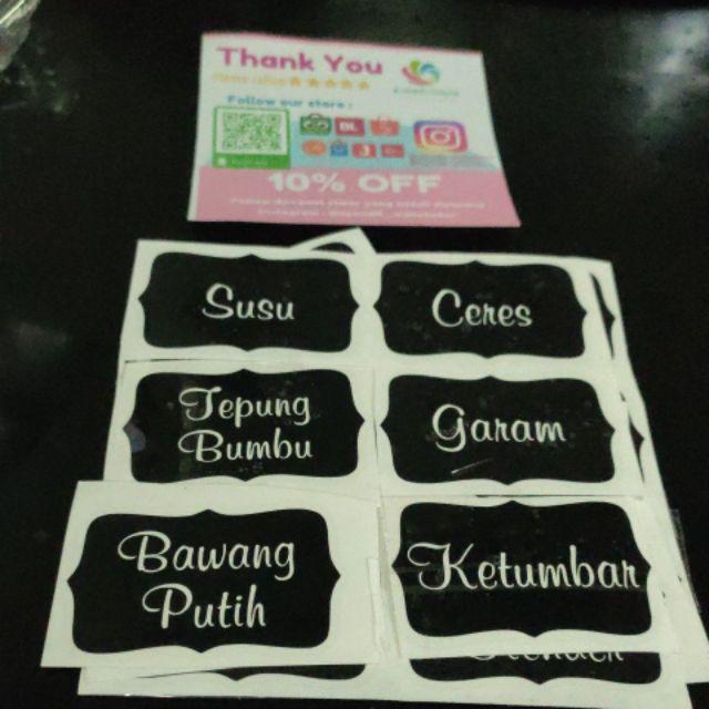 Paket 30 pc Stiker Bumbu Nama Custom Murah Awet Dekorasi Paket 30 pc Stiker Bumbu Nama Custom Murah Awet Dekorasi