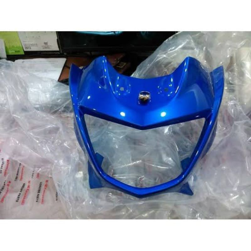 cover batok barong lampu depan Ninja R biru original