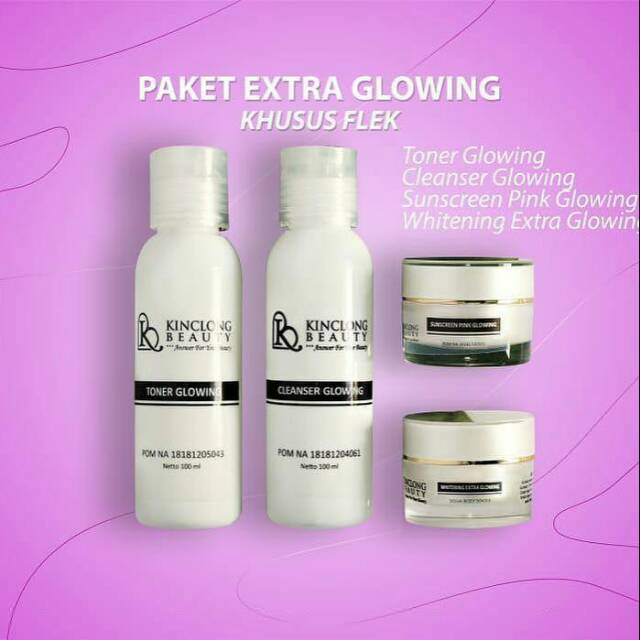 pemutih kulit wajah flek / kinclong beauty paket Whitening Extra Glowing