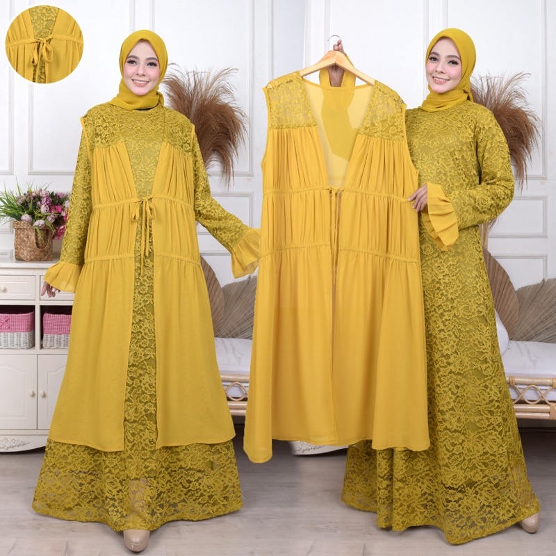 gamis rompi brukat