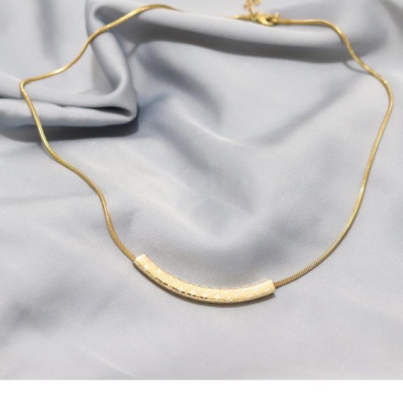 [COD] Aksesoris Kalung Titanium Anti Karat LV Sabit