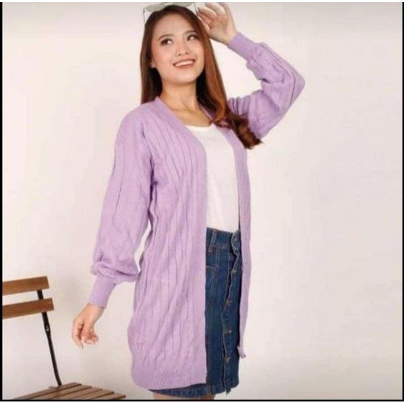 Cardigan Long Rajut KEISHA l Pakaian Rajut Wanita l Atasan Wanita l Rajut Outwear l Sweater Murah-1