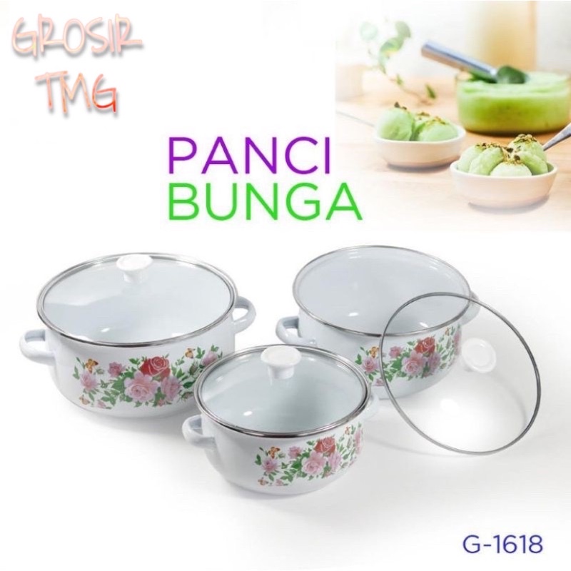 PANCI BUNGA G-1618/PANCI SET 3 TUTUP KACA/PANCI REONA