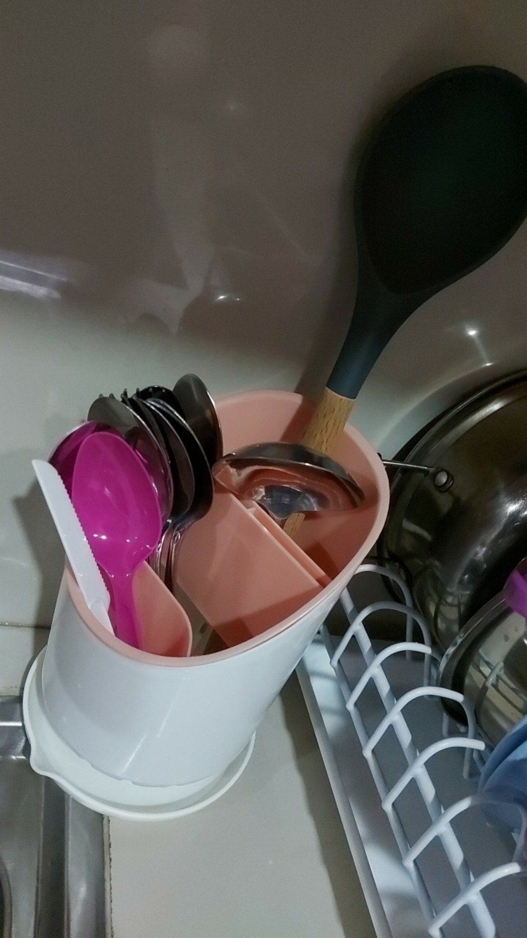 Livecity Kitchen Cutlery Storage Bucket Organizer Draining Fork Spoon Chopsticks Holder