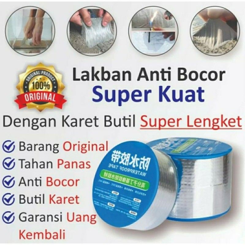 READY 5CM X 5METER Aluminium Foil Butyl Rubber Waterproof Tape / lakban