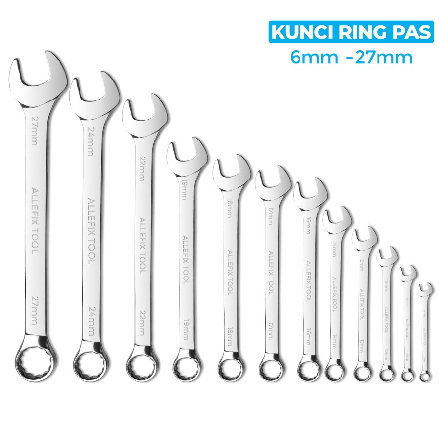 Kunci Ring Pas Size 6-27mm Satuan Per Biji Bahan Kuat Anti Karat