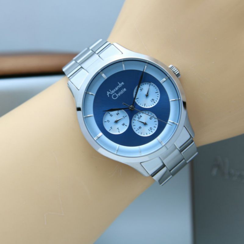 Alexandre Christie 2889 Silver Blue Wanita Original