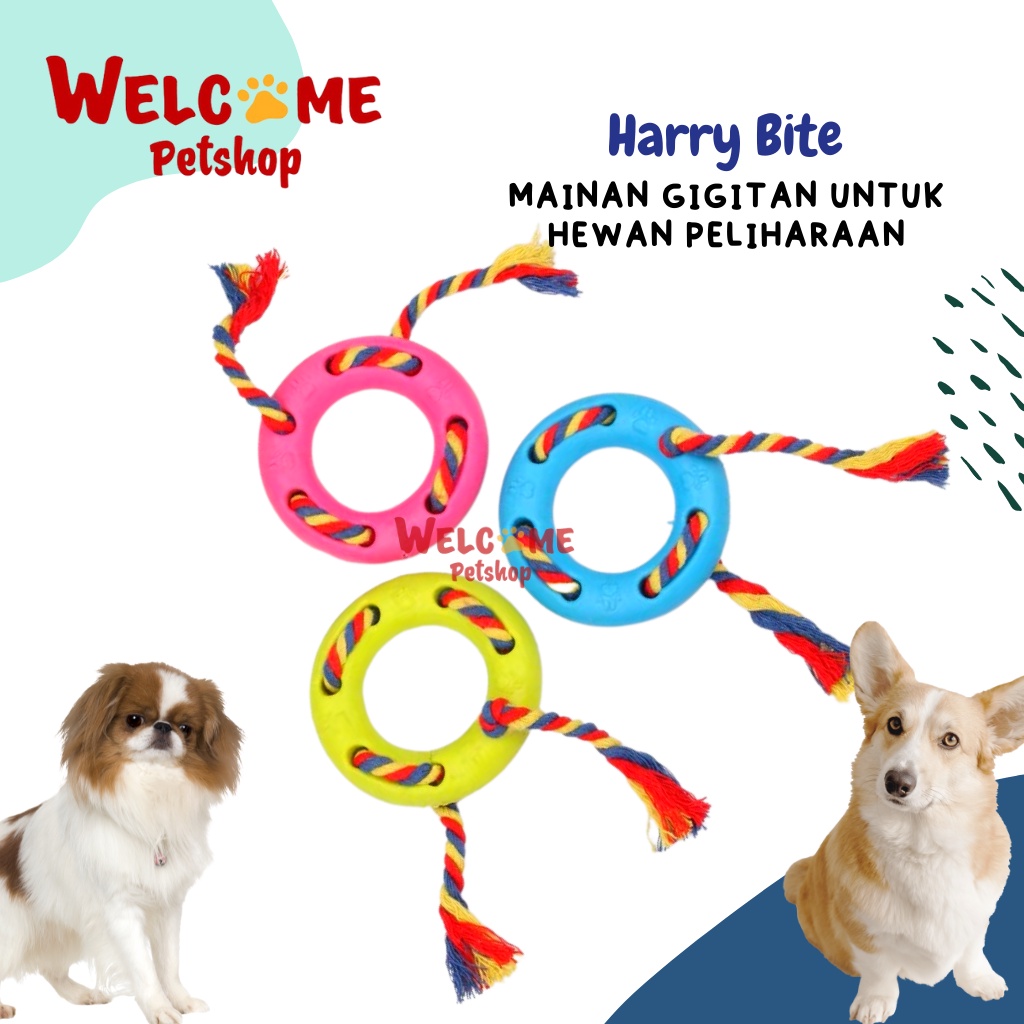 Harry Bite Mainan Gigitan Karet Anjing Tali Rubber Dog Toy