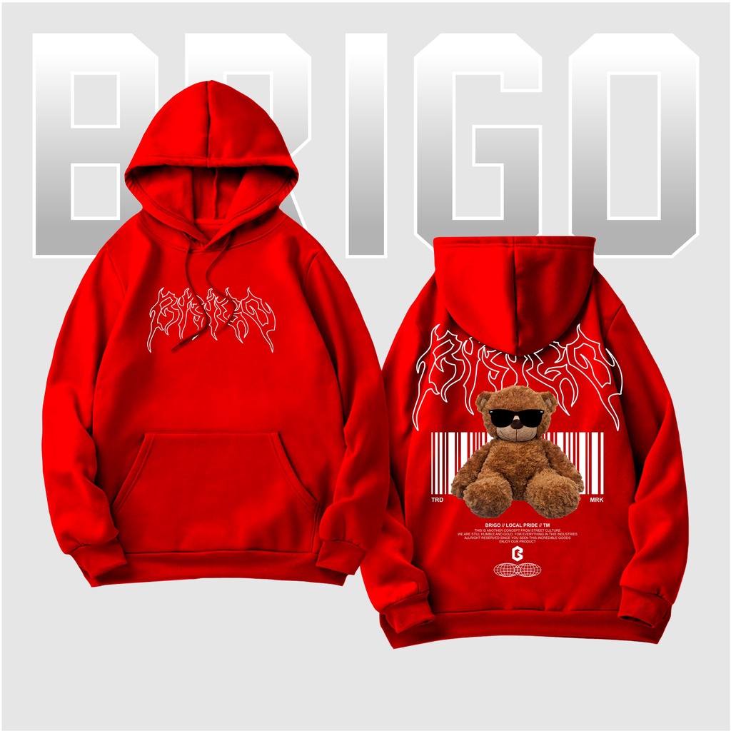 BRIGO Jumper Hoodie Beruang Style Cool  II Sweater Hoodie BRIGO Sablon DTF Fleece Cotton M-XXL (Pria &amp; Wanita) Free stiker&amp;Gantungan Kunci