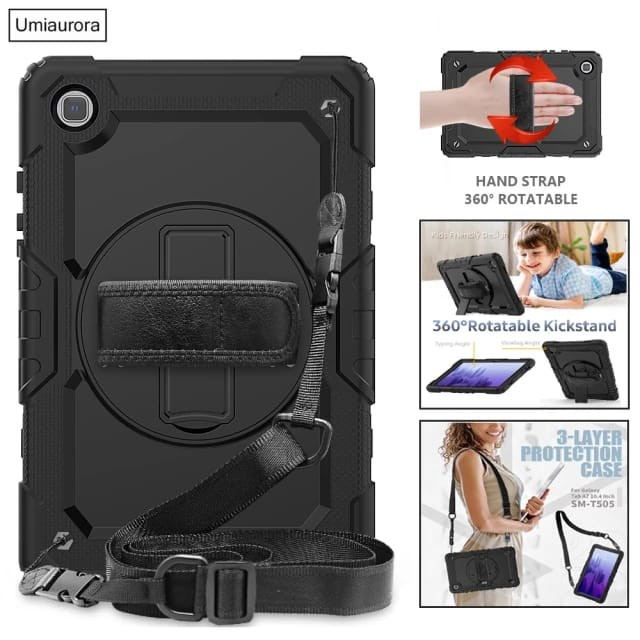 SAMSUNG TAB A8 10.5 2022 X200 X205 STRAP CASE ARMOR + SCREEN PROTECTOR