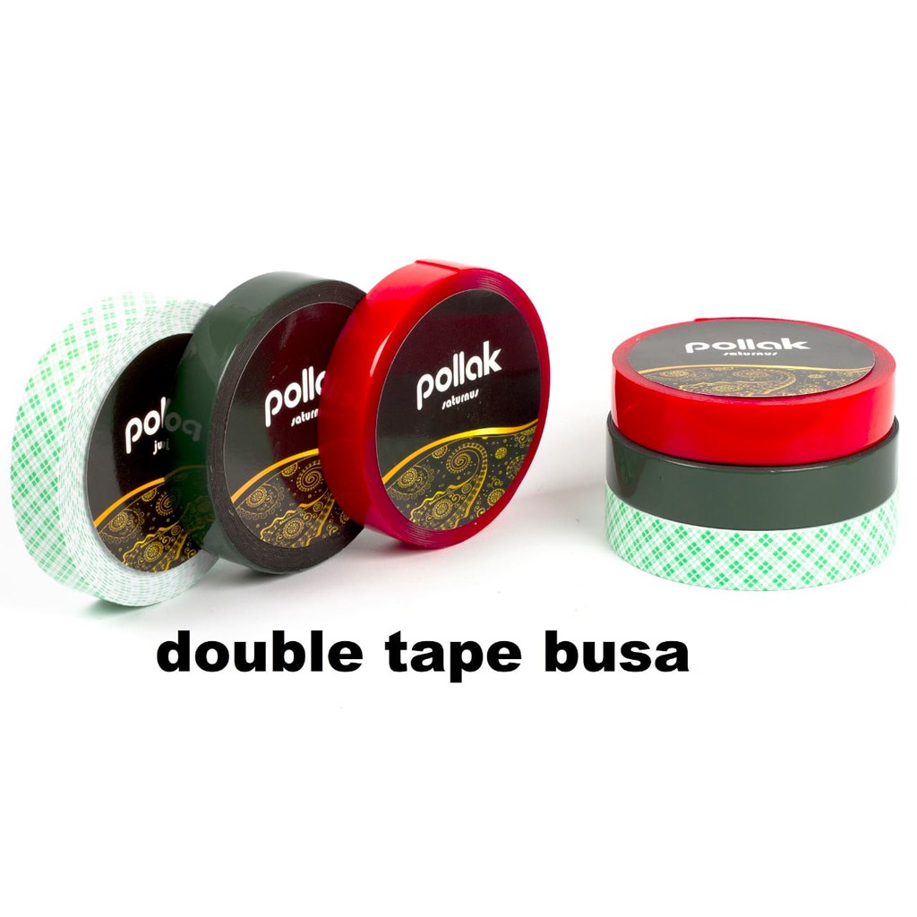Double Tape Foam Busa 24mm X 5M Brand Pollak Bahan Perekat Berkualitas Foam Hitam dan Putih