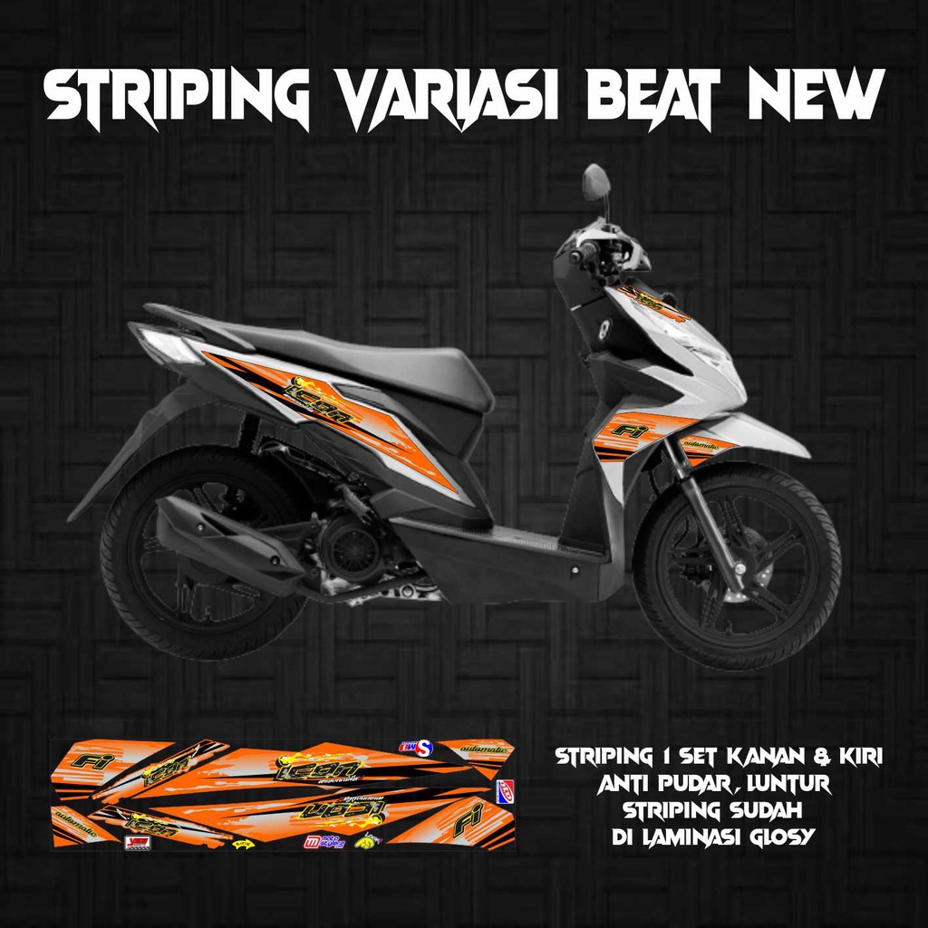 STRIPING STICKER MOTOR VARIASI BEAT NEW ICON SPOT