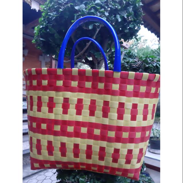 Tas belanja stylish anyaman plastik # Organizer bag # tas belanja # tas anyaman
