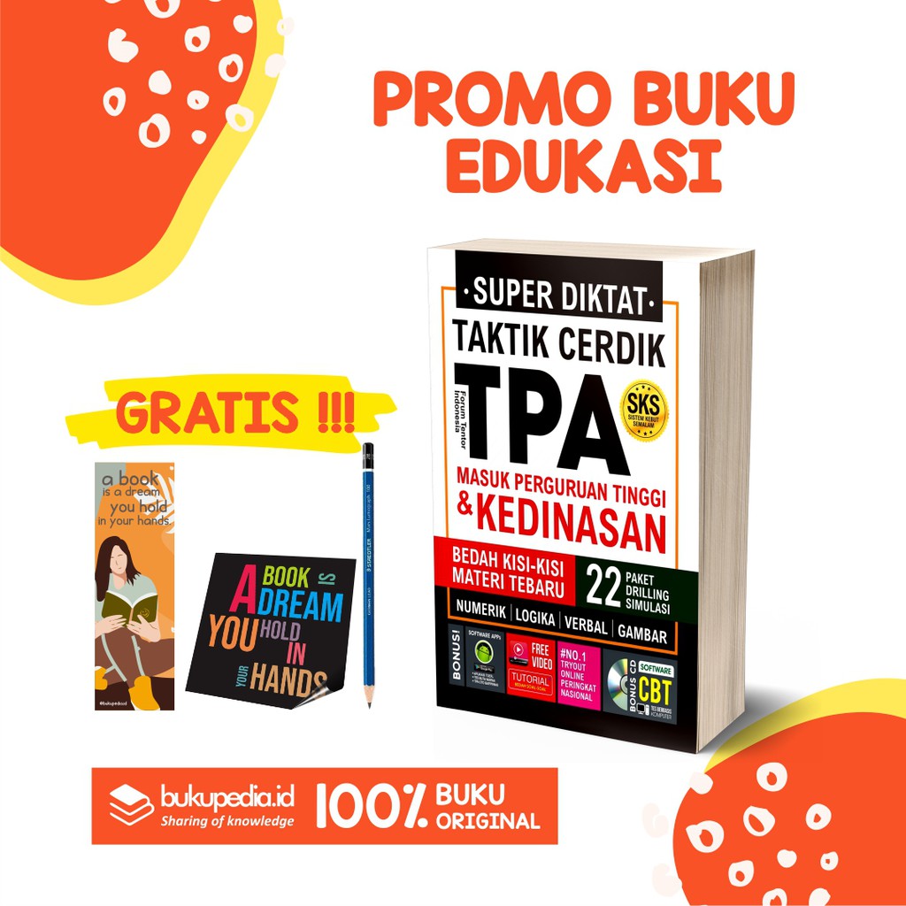 

BUKU SUPER DITAT TAKTIK CERDIK TPA - FORUM EDUKASI - (BONUS PENSIL 2B, BOOKMARK, STIKER)