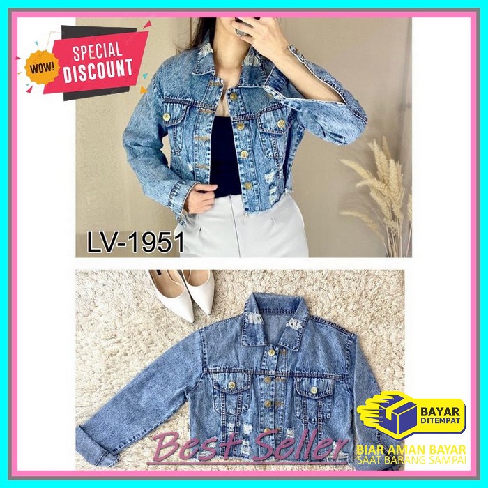 Barang Promo 96 Premium Dan Import Venya Flower Oversize Jacket J SJ820 Jaket Jeans Kode Lv 1951