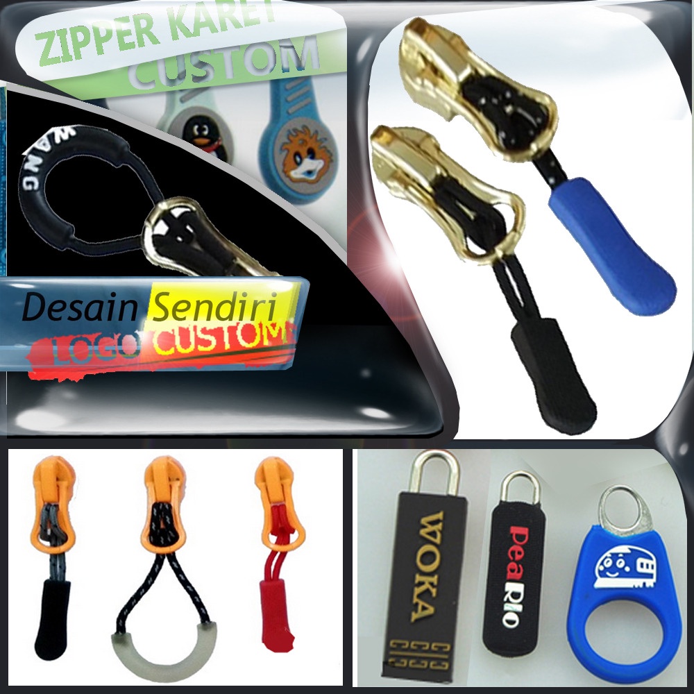 BUAT ZIPPER PULLER RUBBER KEPALA RESLETING CUSTOM - MIN ORDER 1000PCS