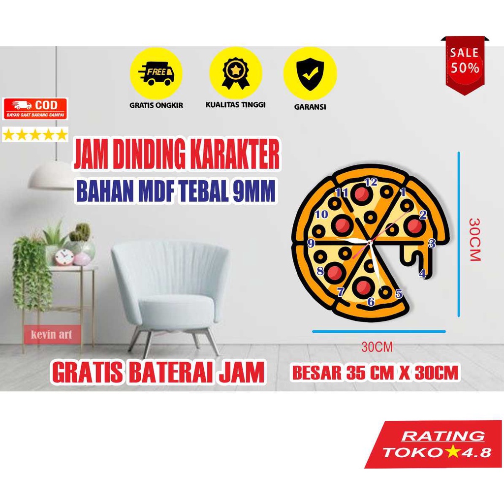 JAM DINDING BESAR MURAH UNIK KARAKTER PIZZA TEMPEL TEMBOK DEKORASI KAMAR TIDUR AKSESORIS FURNITURE RUMAH HIASAN DINDING LUCU UNICORN AESTHETIC KLASIK PAJANGAN DINGDING SERBAGUNA KOLEKSI HADIAH ANAK KADO ULANG TAHUN PERNIKAHAN TERBARU DISKON