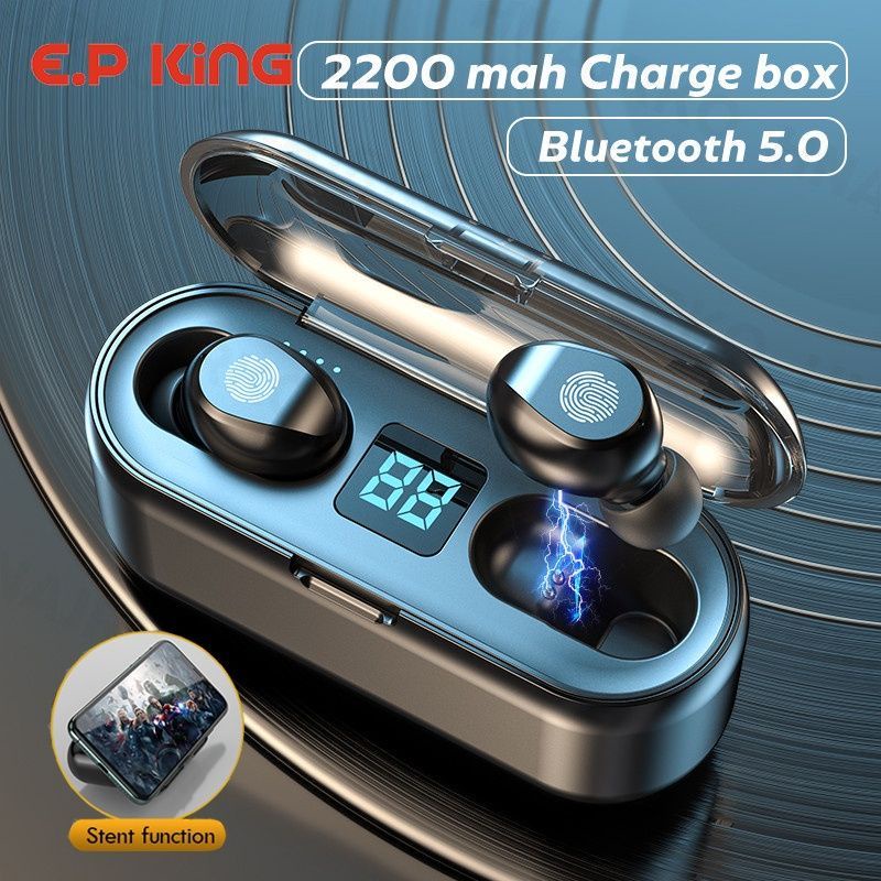 F9 EARPHONE BLUETOOTH TWS NIRKABEL POWERBANK HEADPHONE DISPLAY WIRELESS DENGAN HEADSET MIC KUALITAS BAGUS