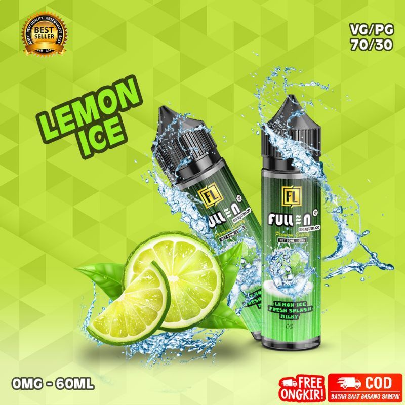 liquids murah 60 ml rasa lemon mango melon ice  freebase 0 mg lemon ice likuids