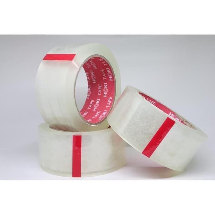 

PROMO GOJEK / GRAB 1 DUS LAKBAN BENING/COKLAT HOKI TAPE 100 YARD FULL