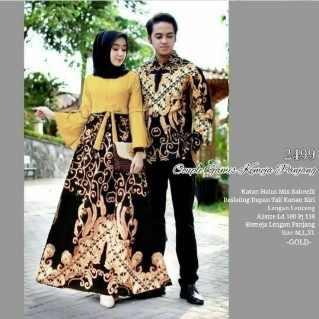 Couple Gamis BATIK Kemeja panjang