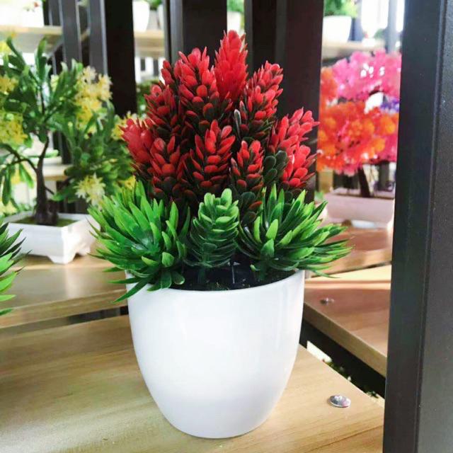 AM349 Bunga plastik / Pajangan bunga Artifisial / motif nanas buatan Vas Bulat-Merah