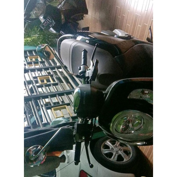 Spion Honda Scoopy Dan Genio Tangkai panjang full besi Full chrome