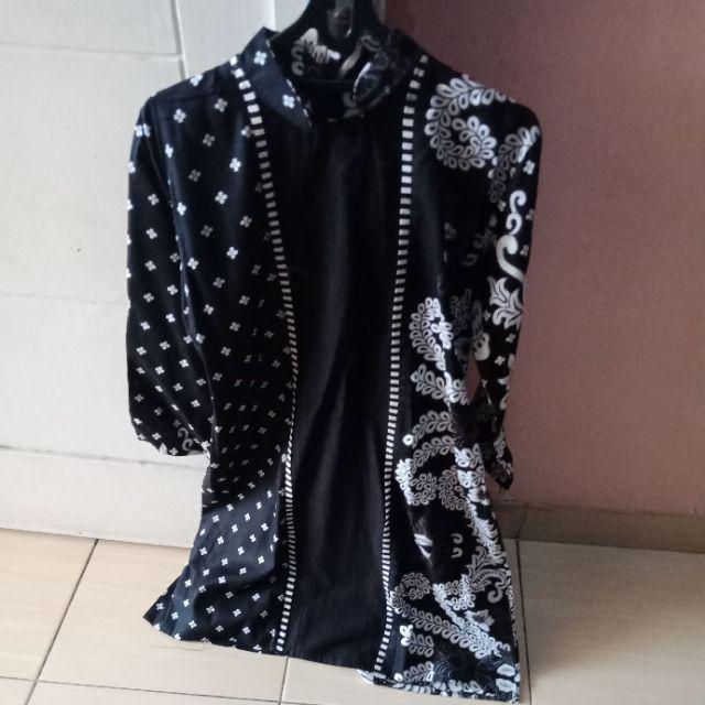 Grosir Batik - Dress Tunik Batik Kombi Emboss