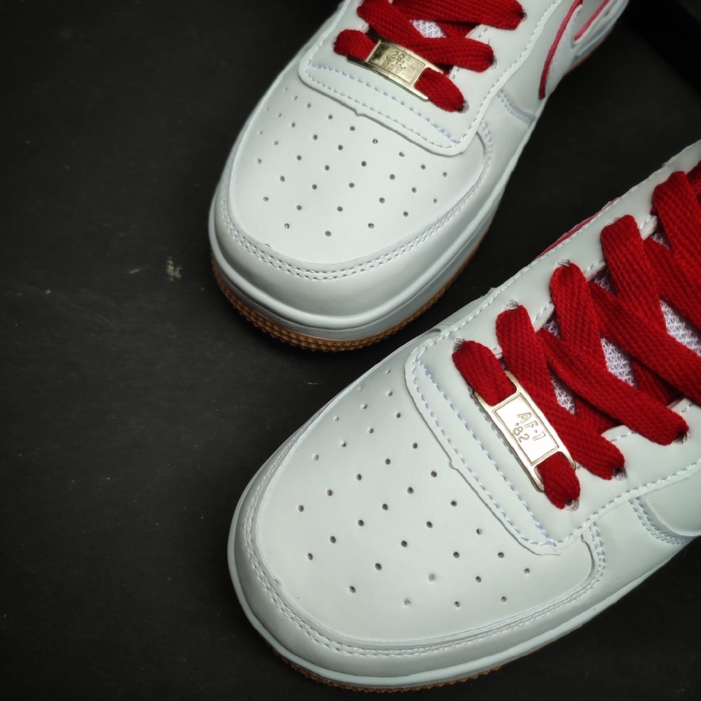 PROMO Sepatu Sneakers Pria dan Wanita Terbaru Nike Air Force 1 Shadow Low White Red Import Pemium, Harga Termurah