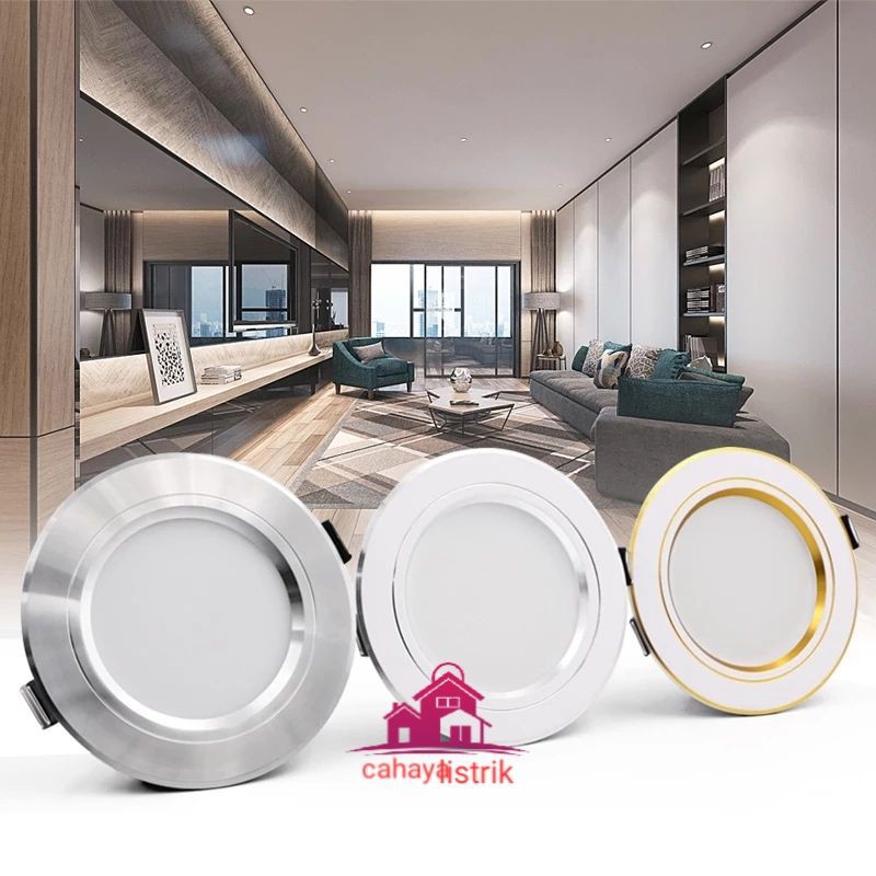 lampu led 3color downlight cahaya 5w 220v /panel lampu cahaya putih