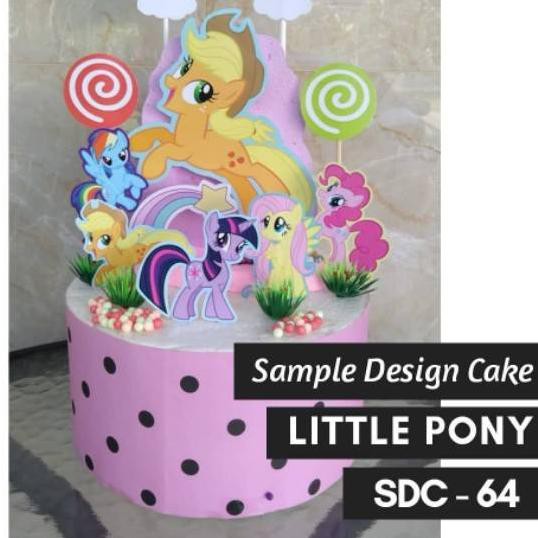 Jual SDC 64 - Hiasan Kue Ulang Tahun Cake Topper Background Kue Little