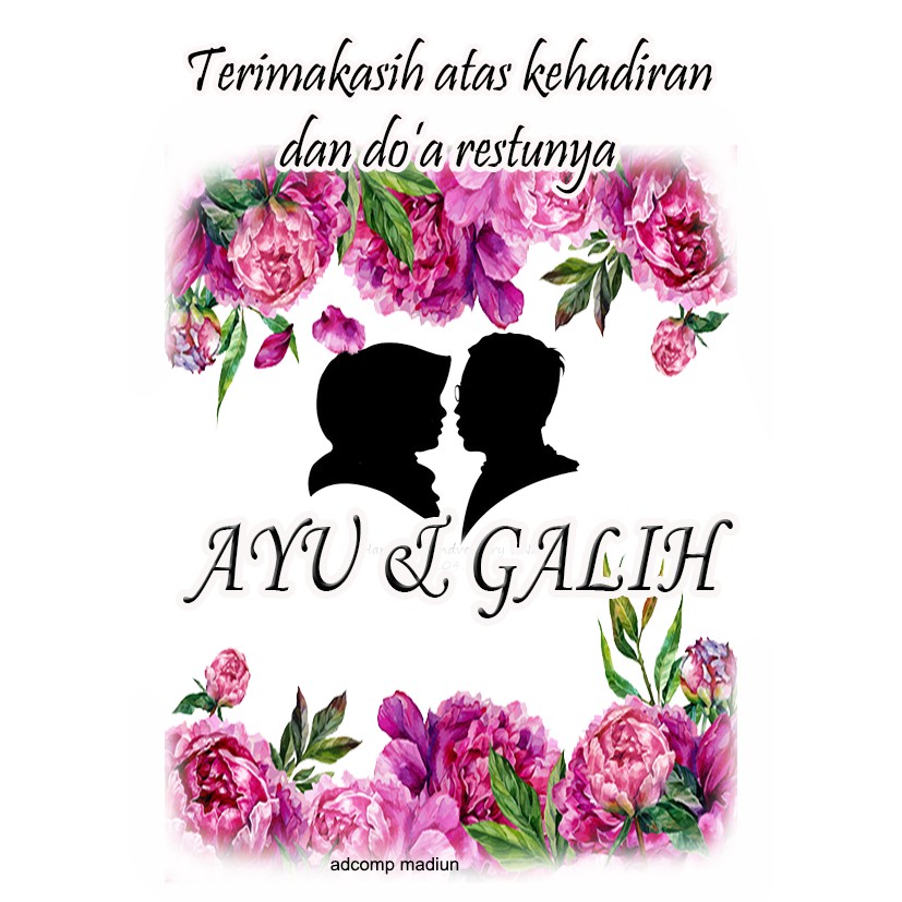 Jual Kartu ucapan terimakasih hadir beri doa restu di pernikahan ukuran