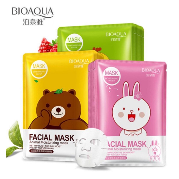 Bioaqua Kartun Hewan Masker Pelembab Wajah Ekstrak Tumbuhan Segar