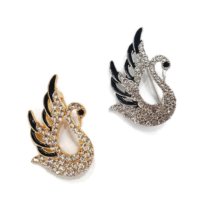 Brooch Swan Fashion Aksesoris/Bros Angsa Permata Kristal Diamond Import Premium