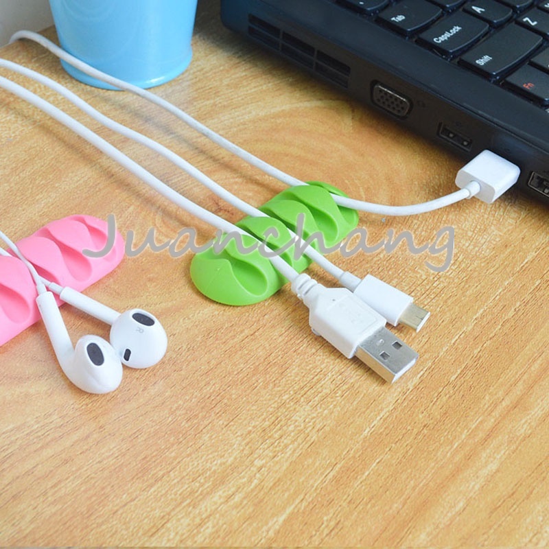 Klip Organizer Kabel data / charger USB Bahan Silikon