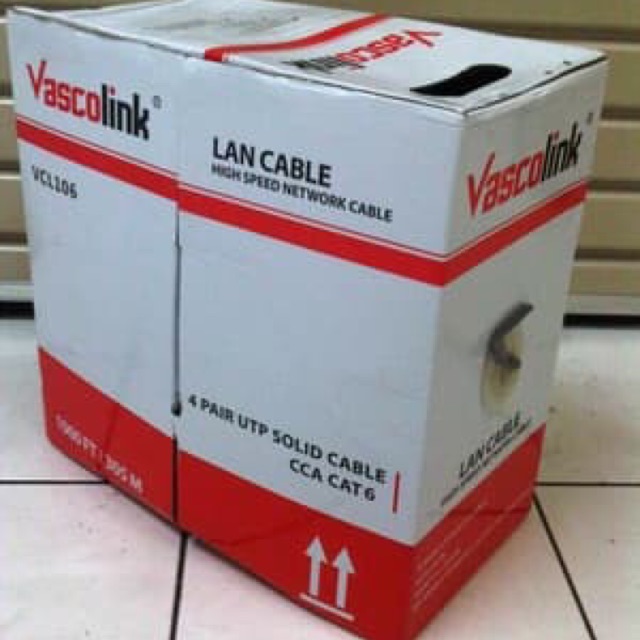 KABEL LAN VASCOLINK CAT6 UTP indoor CABLE 305M / Kabel LAN VASCOLINK FTP Outdoor CAT 6 305M