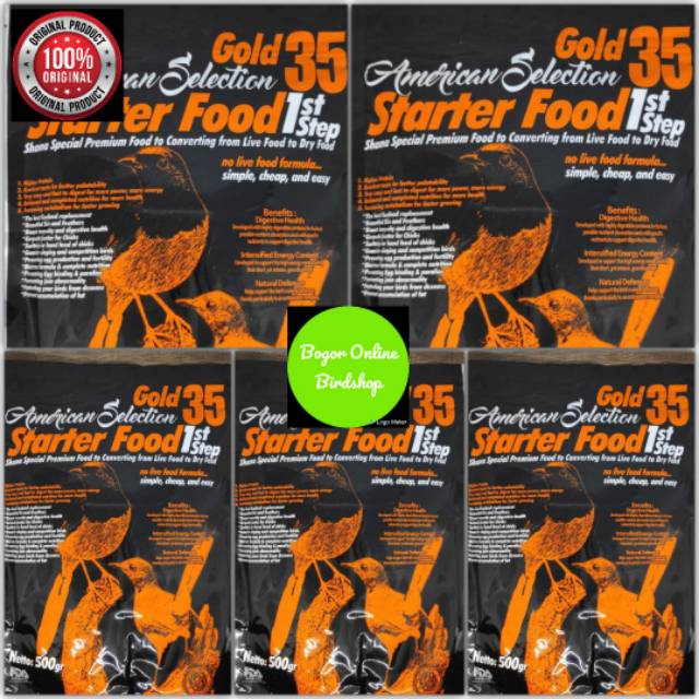 AMS GOLD 35 STEP 1 Berat 500 Gram Pakan Burung Murai Jawara Bentuk VOER HALUS