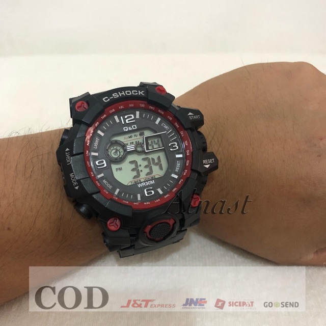 ~ALNAST~J019GS JAM TANGAN PRIA QNQ SPORT DIGITAL LED PREMIUM WATCH RUBBER ARLOJI TERLARIS