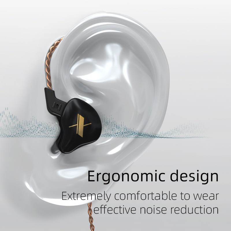 Headset KZ EDX 1DD original HIFI BASS stereo music telfon gaming daily earphone with mic Knowledge Zenith-5