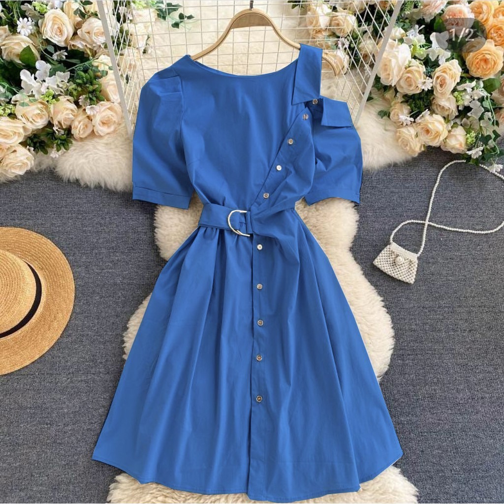 *[MCFK] Dress Beauties / Dress Flower Button Korea / Dress / Dress Casual Wanita / Pakaian Dress Wanita