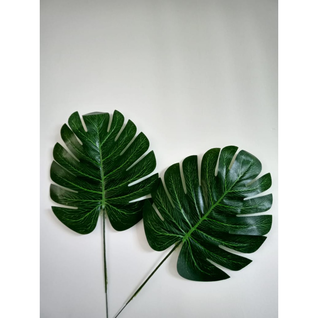 Daun Monstera 40 / Daun Monstera Palsu Murah / Daun Palsu Aesthetic / Hiasan Rumah Asthetic Murah